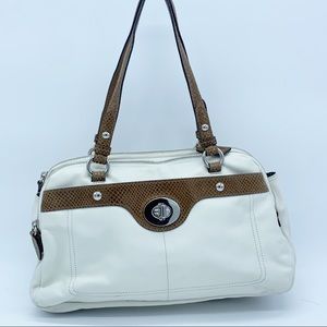 Coach White cream leather Penelope satchel tote